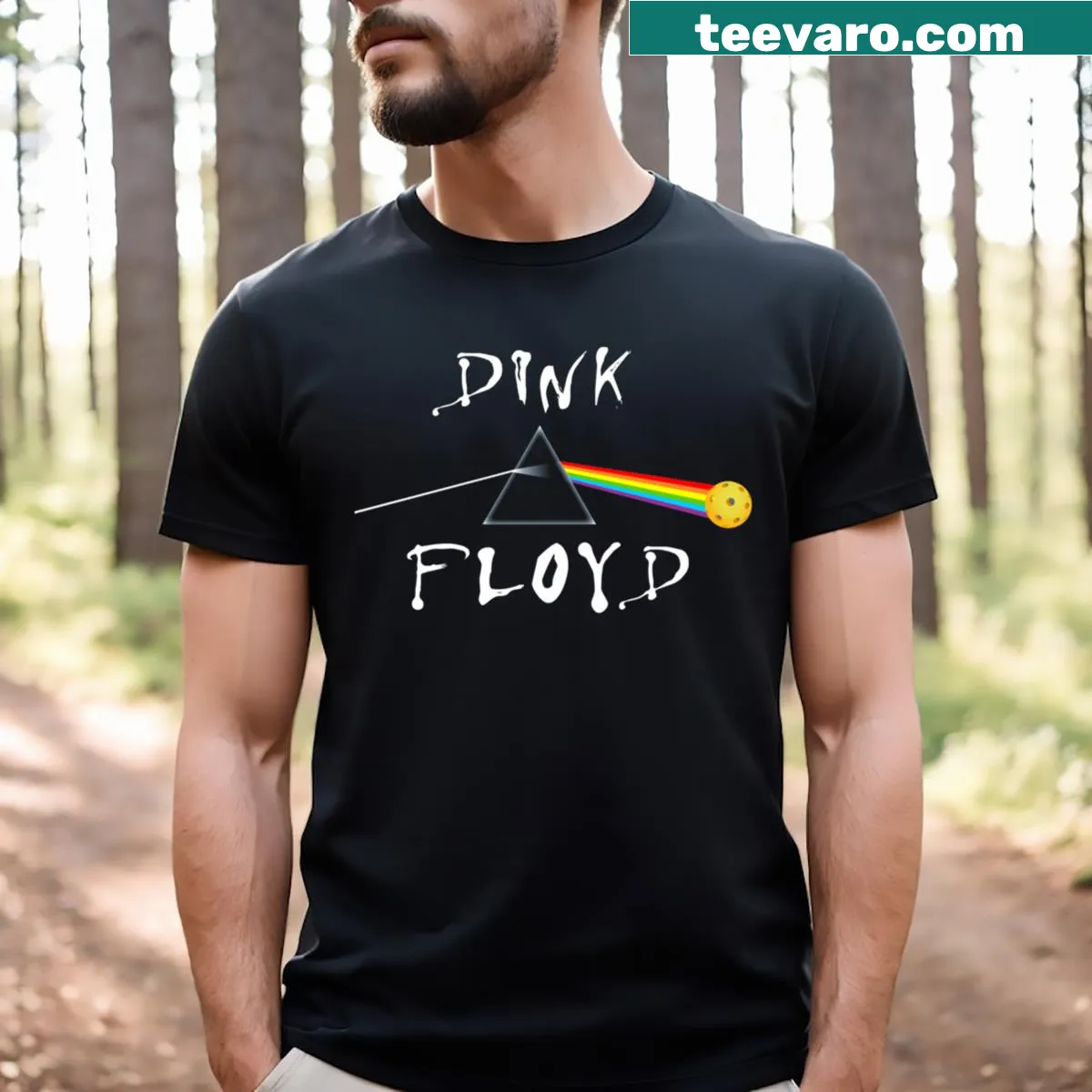 Vintage-style t-shirt with a funny pickleball design inspired by a famous band — on a men's t-shirt