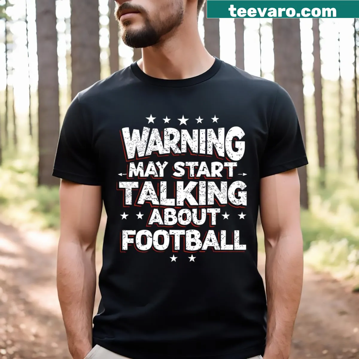 Funny American football quote graphic T-shirt for football fans. — on a men's t-shirt