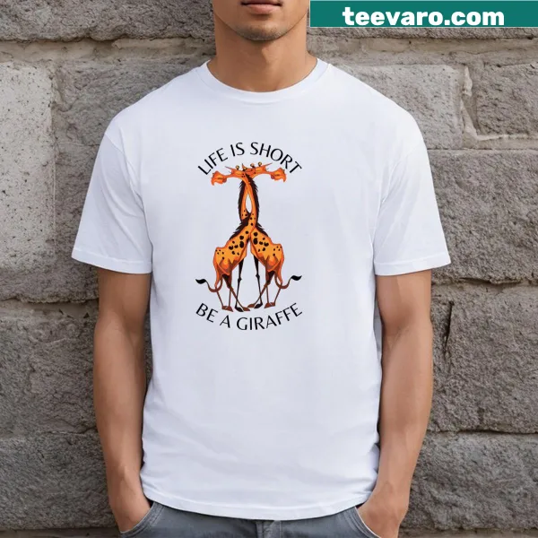 Playful giraffe design on funny t-shirt