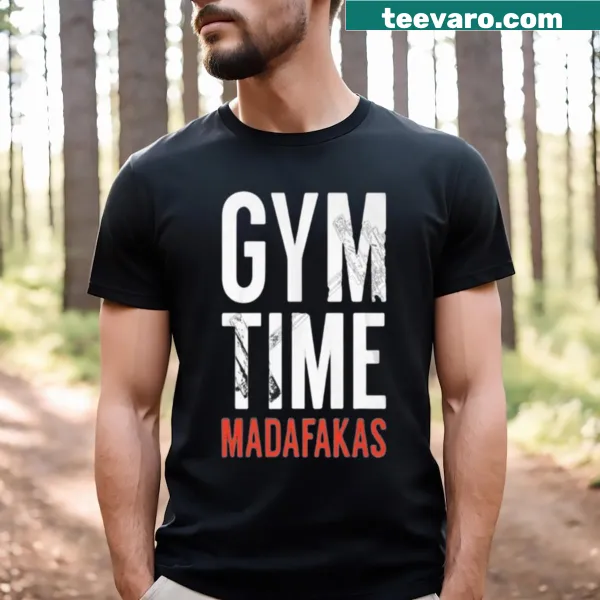 Motivational typography design on a gym-themed t-shirt