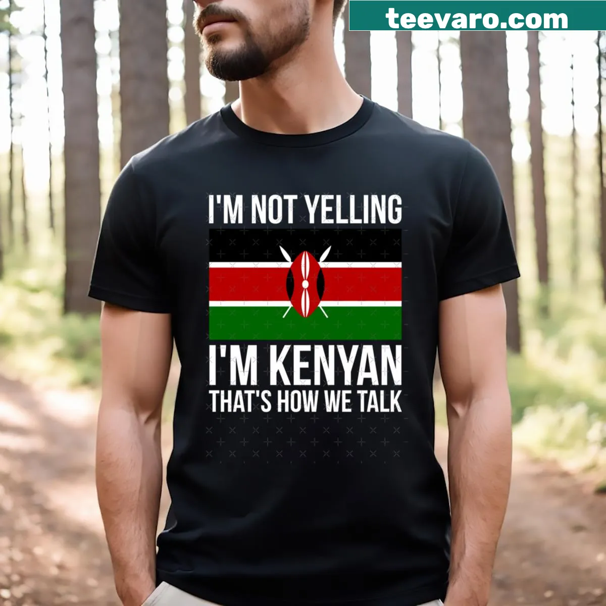 Funny t-shirt about being Kenyan — on a men's t-shirt
