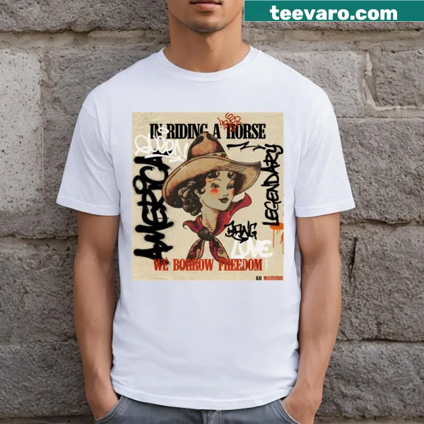 Wild West-themed t-shirt with graffiti style text