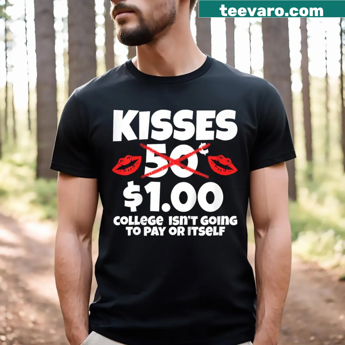 Funny sarcastic Valentine's Day T-shirt for kids with college-themed joke — on a men's t-shirt