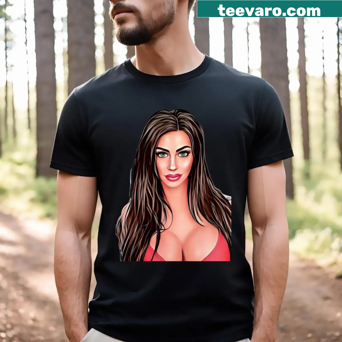 Cartoon design t-shirt featuring Melissa Lynn in a playful style — on a men's t-shirt