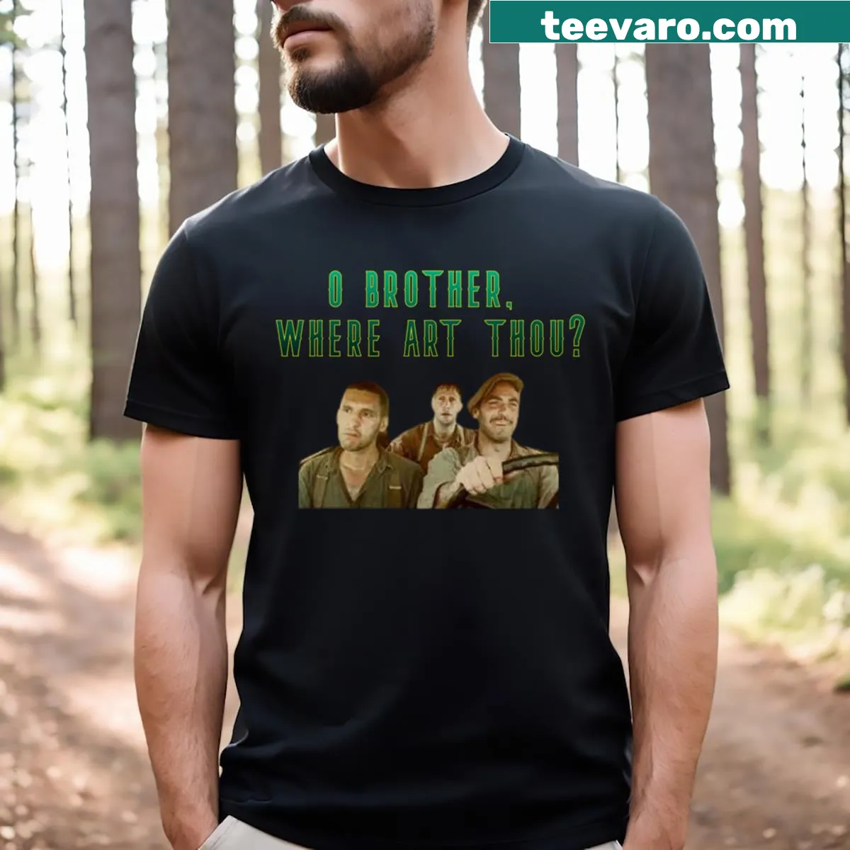Vintage-style T-shirt inspired by O Brother Where Art Thou — on a men's t-shirt