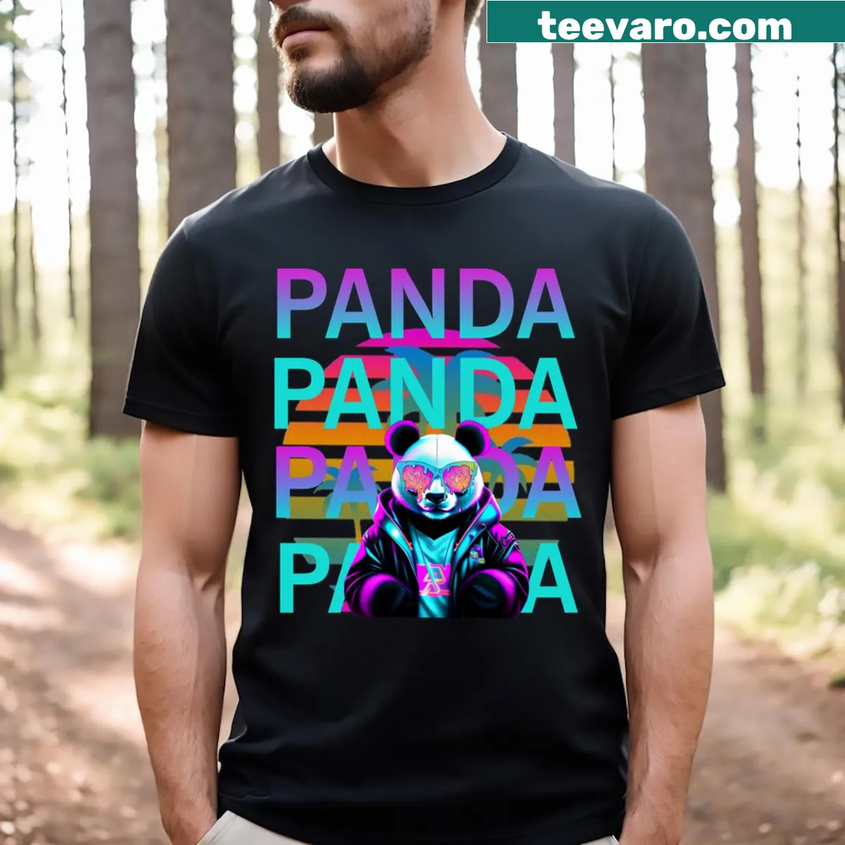 Cute panda-themed t-shirt for panda lovers — on a men's t-shirt