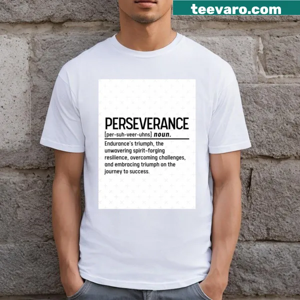 Typography design displaying the definition of 'Perseverance'