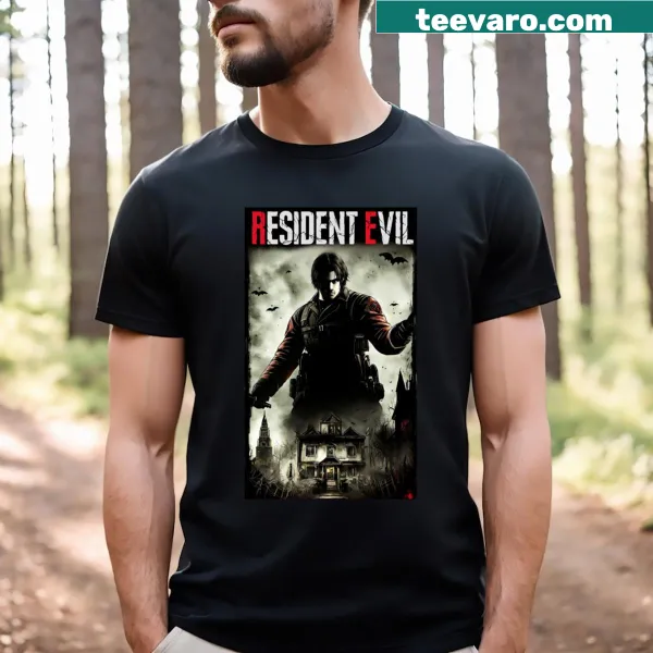 Resident Evil-themed graphic T-shirt featuring iconic imagery