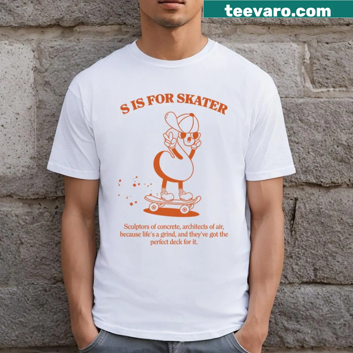 Retro skater-themed T-shirt with classic graphics — on a men's t-shirt