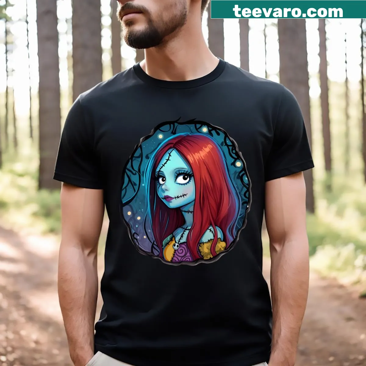 Sally from Nightmare Before Christmas t-shirt with charming illustration — on a men's t-shirt