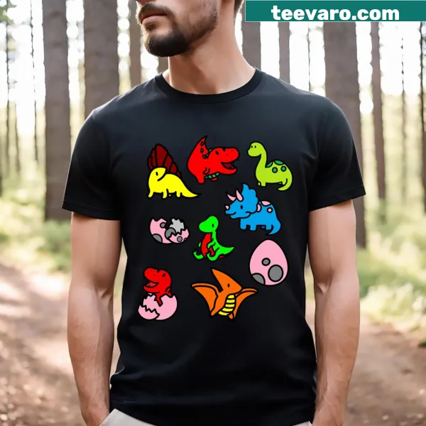 Cute cartoon dinosaurs on kids' T-shirt
