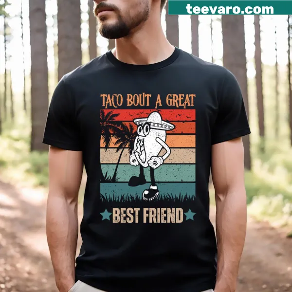 Vintage taco pun t-shirt celebrating best friends