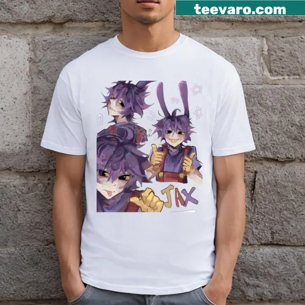T-shirt featuring characters from The Amazing Digital Circus