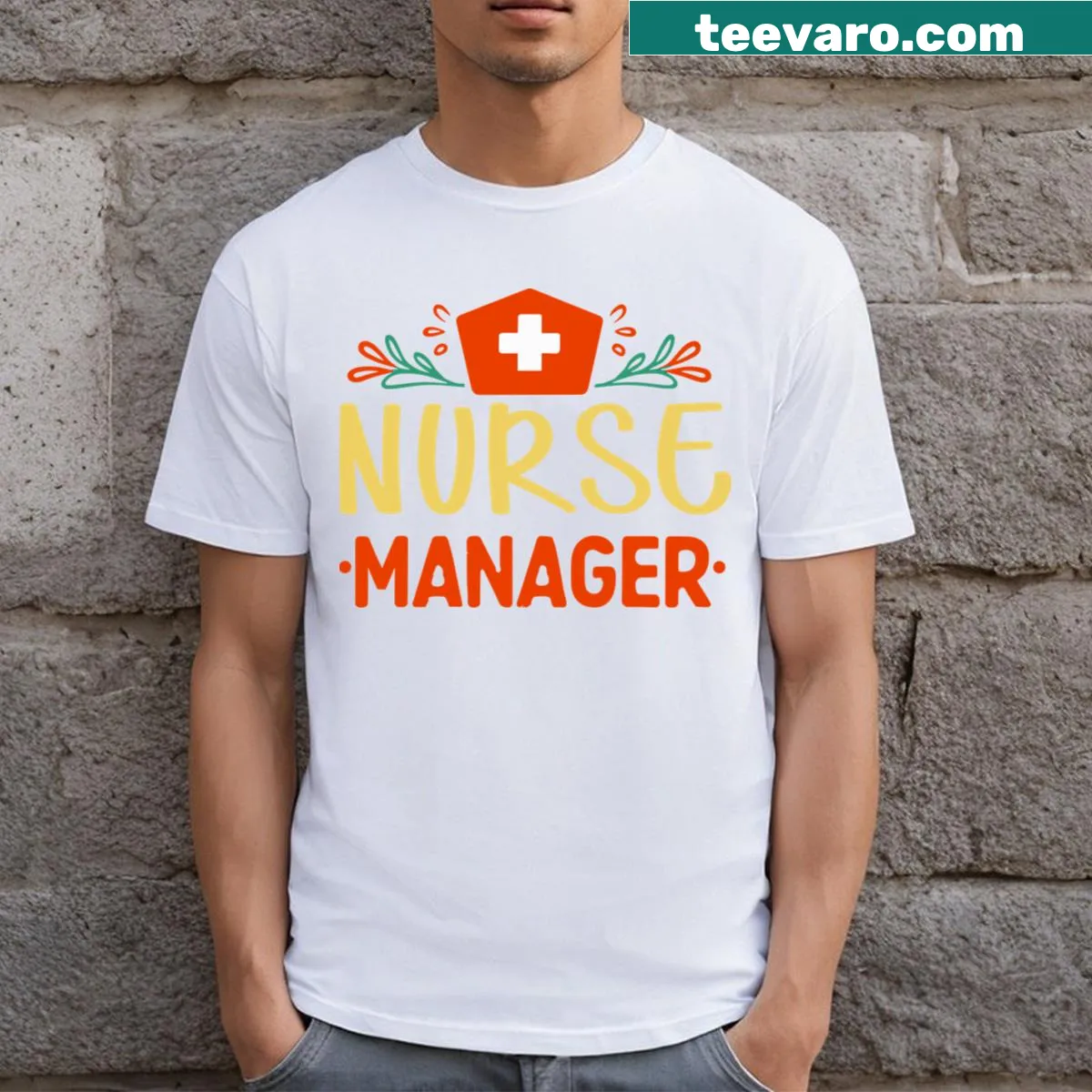 Empowering T-shirt for nurse managers saying 'Boss Lady Nurse' — on a men's t-shirt