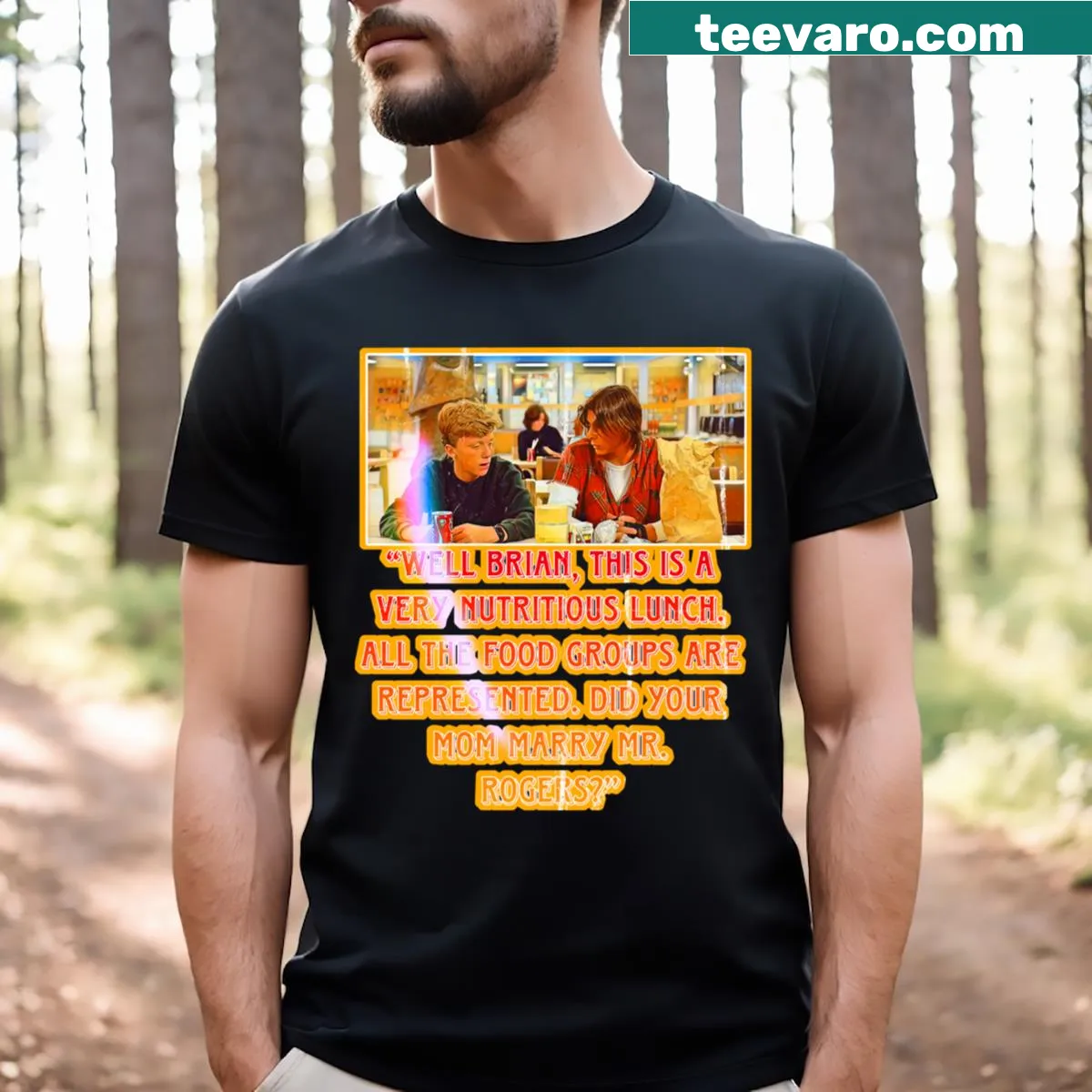 T-shirt depicting Brian and John from The Breakfast Club — on a men's t-shirt