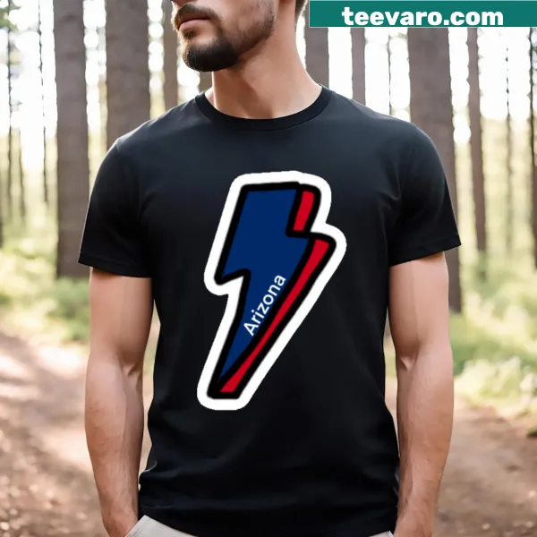 T-shirt featuring University Of Arizona logo with lightning bolt