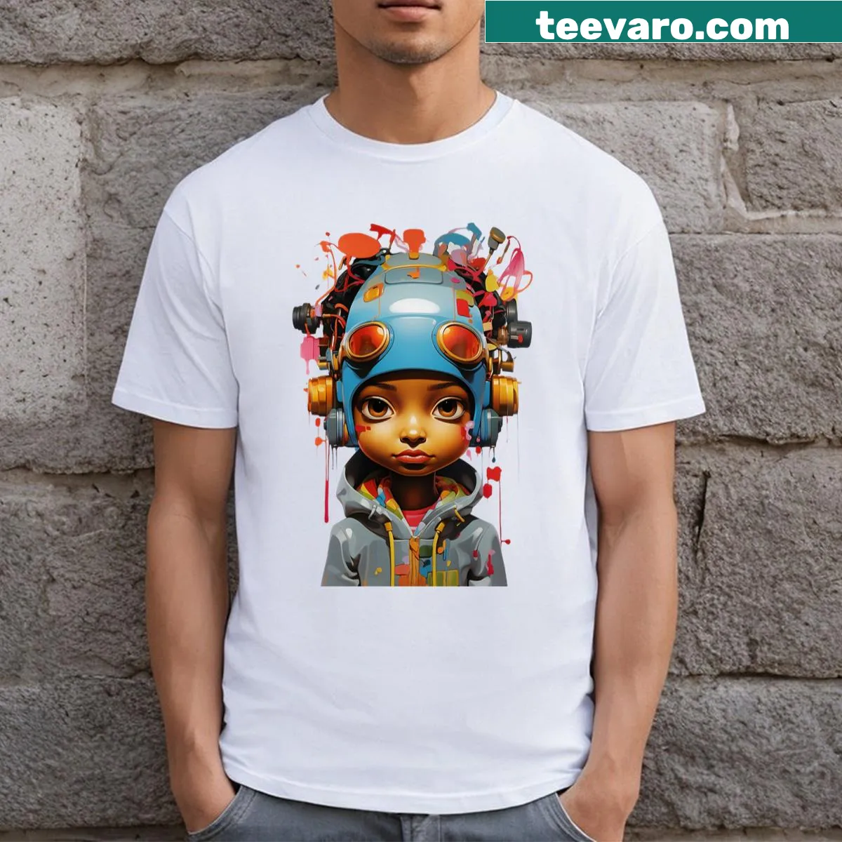 T-shirt featuring imaginative typography celebrating youth and creativity — on a men's t-shirt