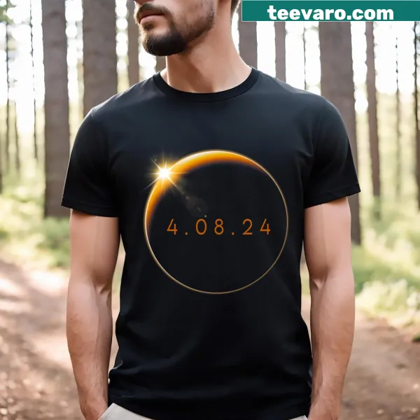T-shirt featuring graphics related to the 2024 solar eclipse