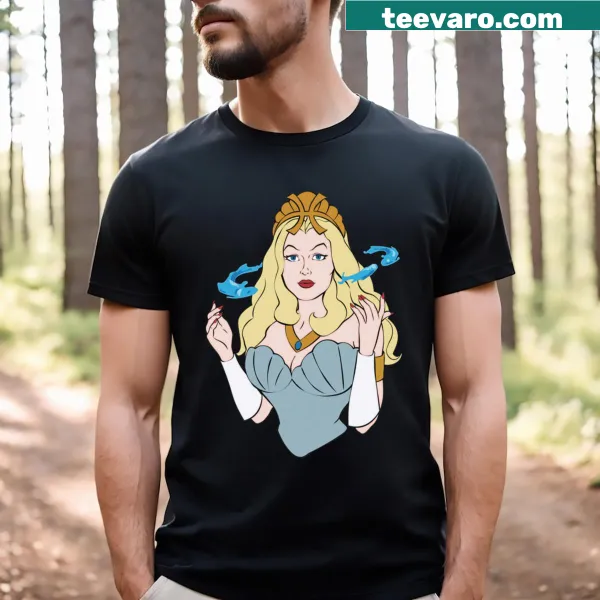 Retro Pisces goddess t-shirt in 80s cartoon style