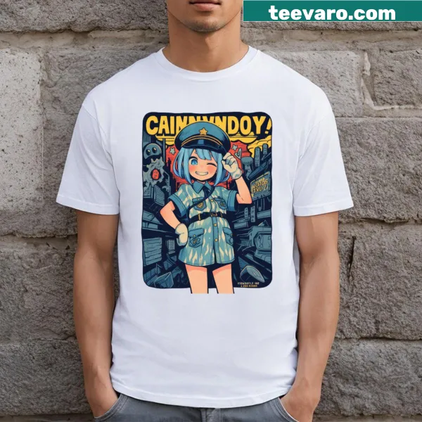 Anime-themed T-shirt featuring a comic-style girl illustration.