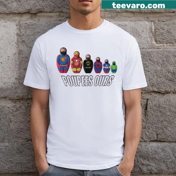 Cute illustration of bear dolls on a classic t-shirt design