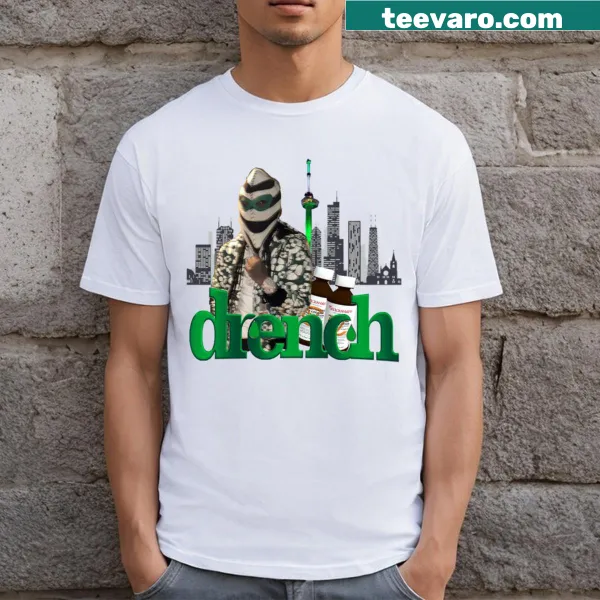 Minimalist typography t-shirt featuring Drench X Marniman design