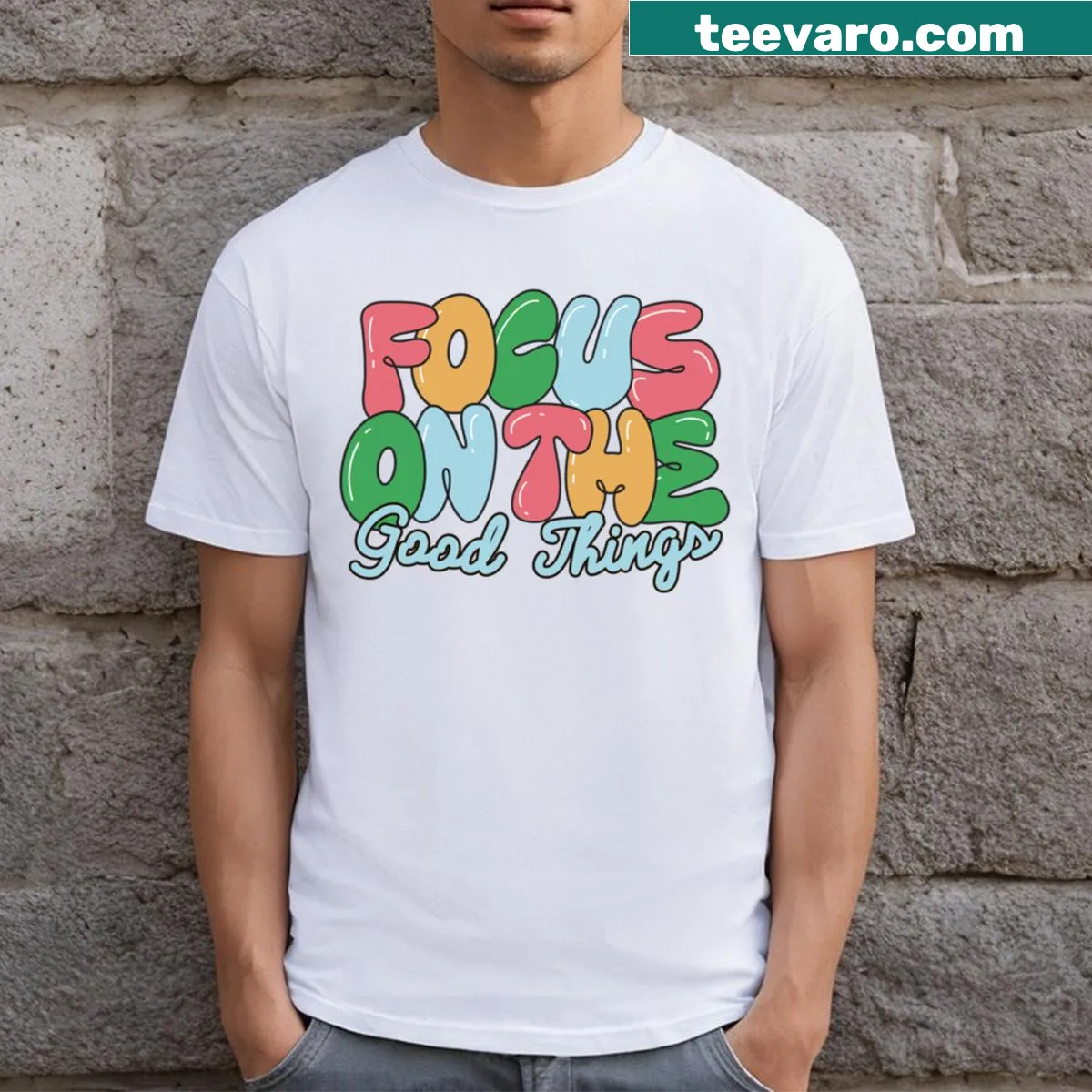 Typography design with positive message on a T-shirt — on a men's t-shirt