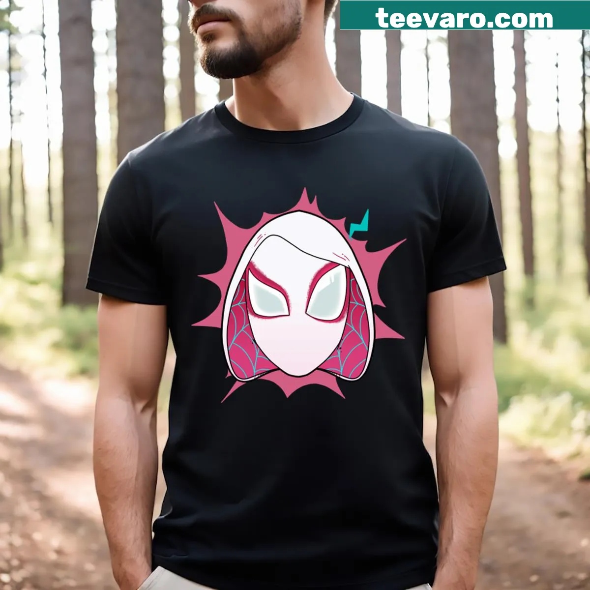 Illustration of Gwen Stacy on a stylish t-shirt — on a men's t-shirt