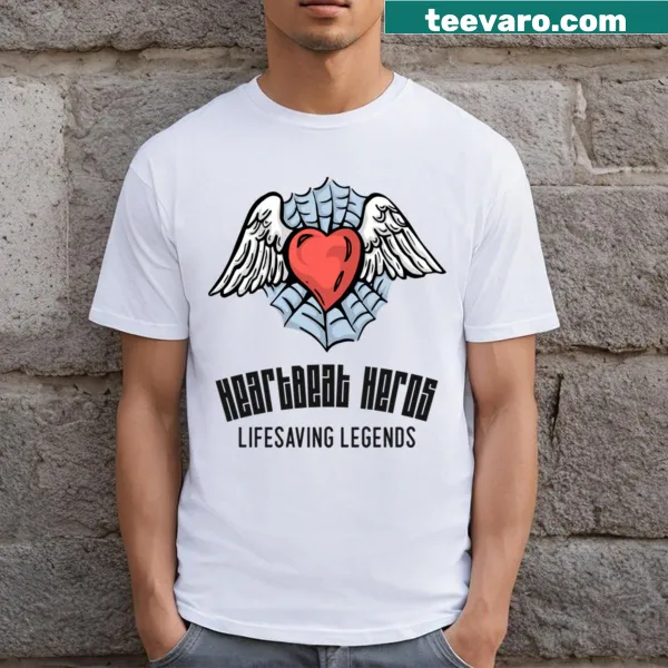 Classic T-shirt for CVICU nurses with heartbeat graphic and hero text