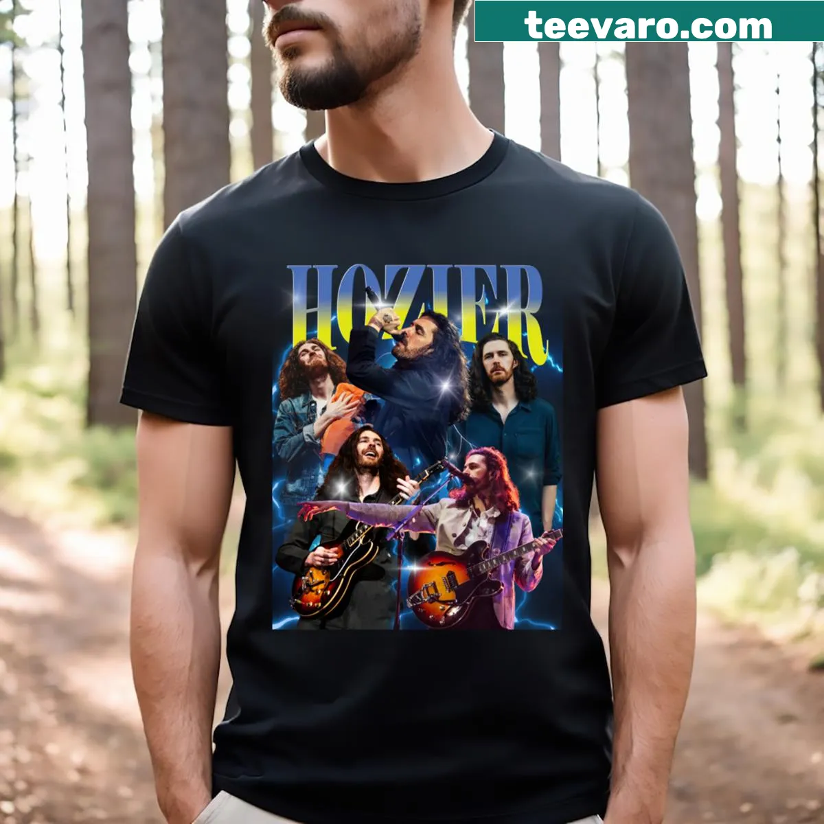 Stylish Hozier rock band graphic T-shirt — on a men's t-shirt