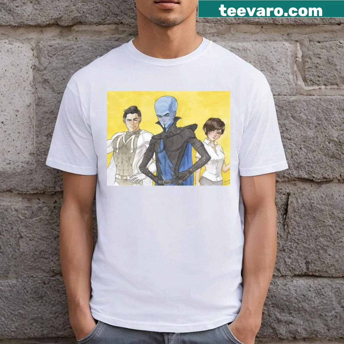 Megamind fan art illustration on a long T-shirt — on a men's t-shirt
