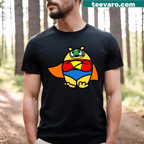 Cartoon superhero teddy bear ready for adventure