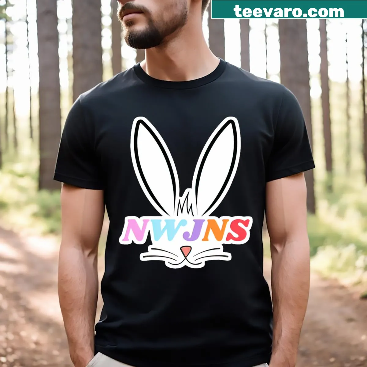 Playful typography design for Newjeans K-pop fans — on a men's t-shirt