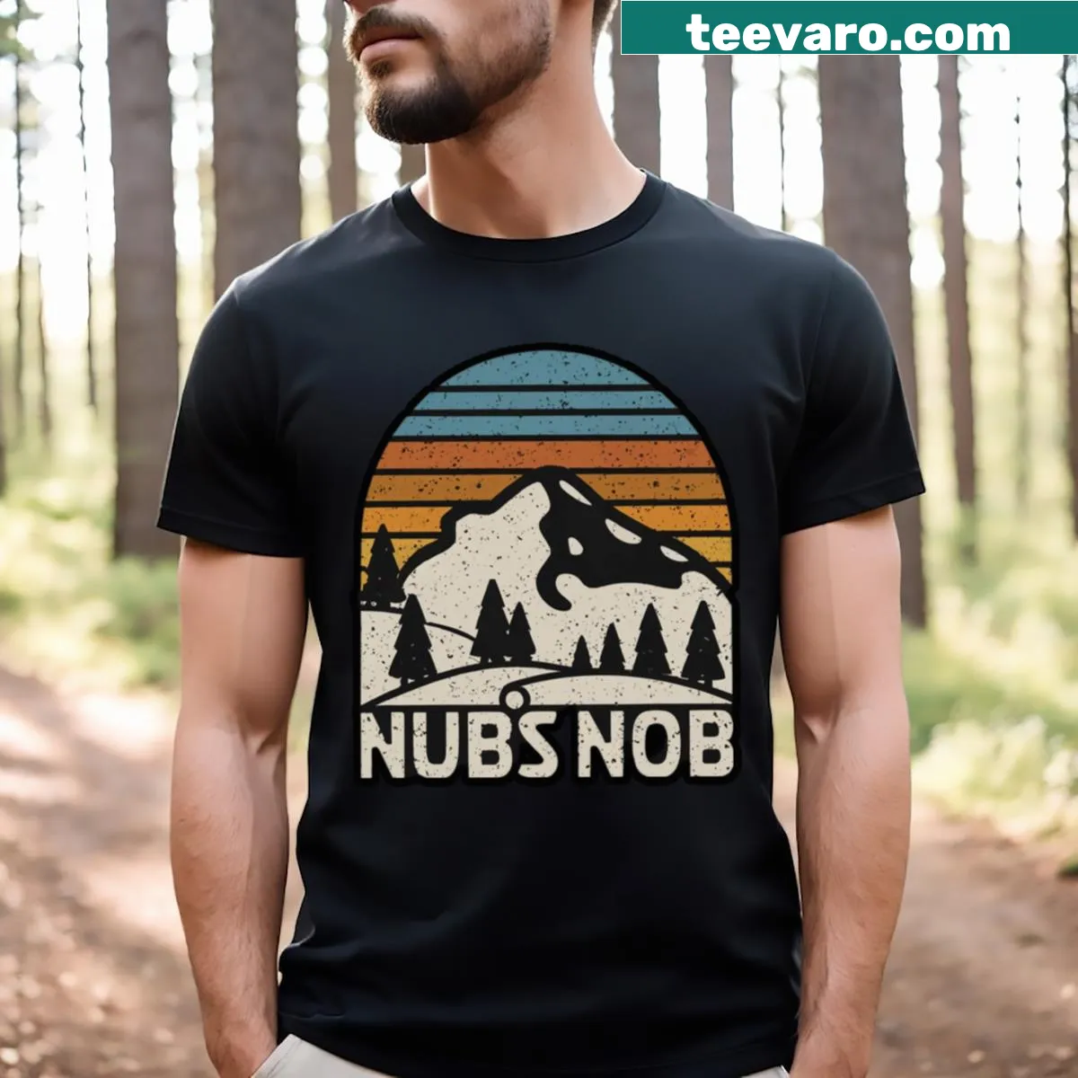 Vintage-style t-shirt celebrating Nub's Nob ski area in Michigan — on a men's t-shirt