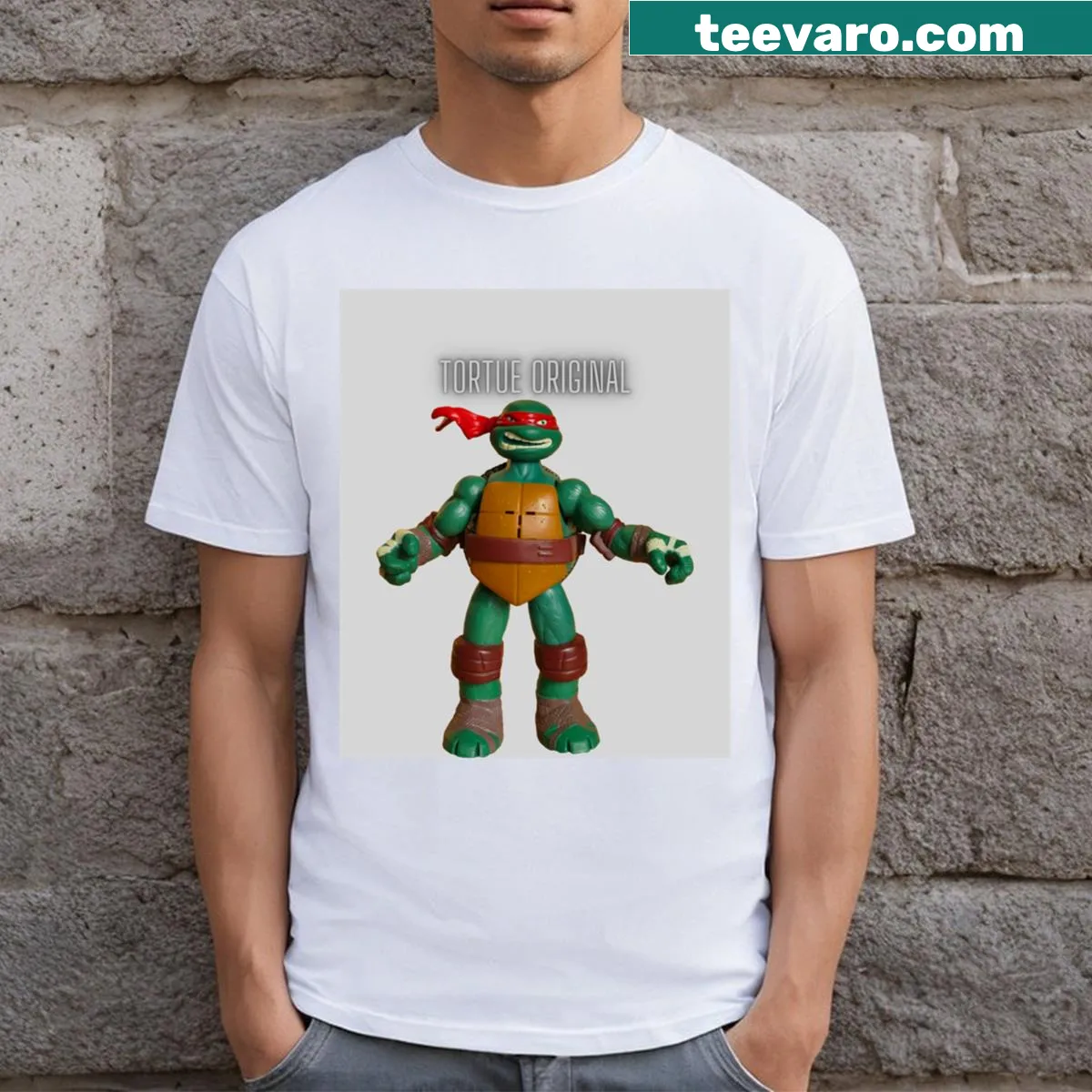 Classic T-shirt with an adorable turtle illustration for kids — on a men's t-shirt