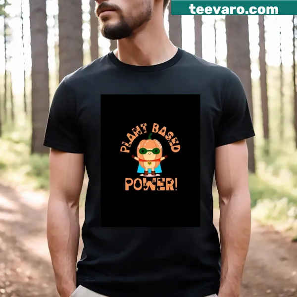 Friendly pumpkin graphic T-shirt promoting healthy eating