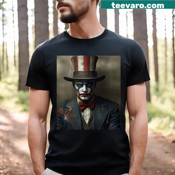 Illustration of Uncle Sam in a bold design on a T-shirt