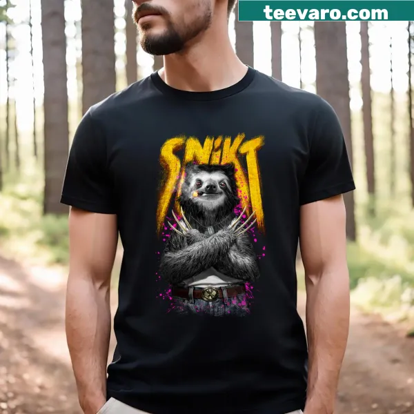 Illustration of a sloth with claws in a playful superhero style