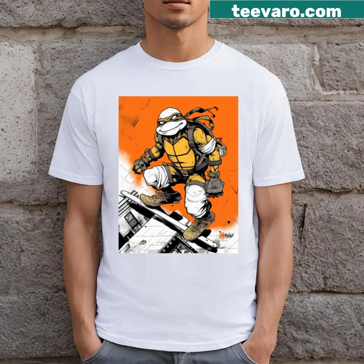Teenage Mutant Ninja Turtles graphic T-shirt for kids — on a men's t-shirt