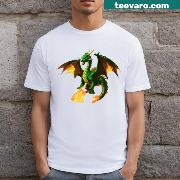 Bold graphic of a fierce dragon on a classic t-shirt