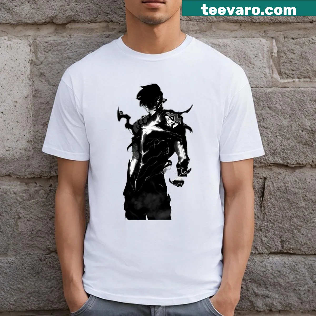 Artistic t-shirt celebrating solo hunting adventures — on a men's t-shirt