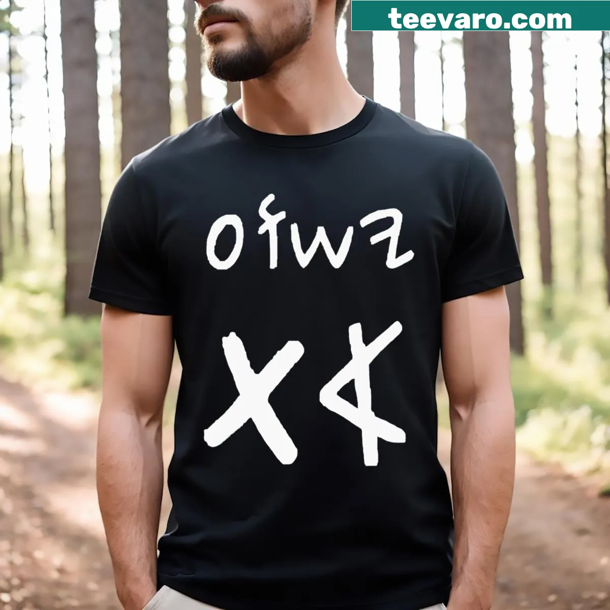 Paleo Hebrew Yeshua Aleph Tav faith T-shirt — on a men's t-shirt