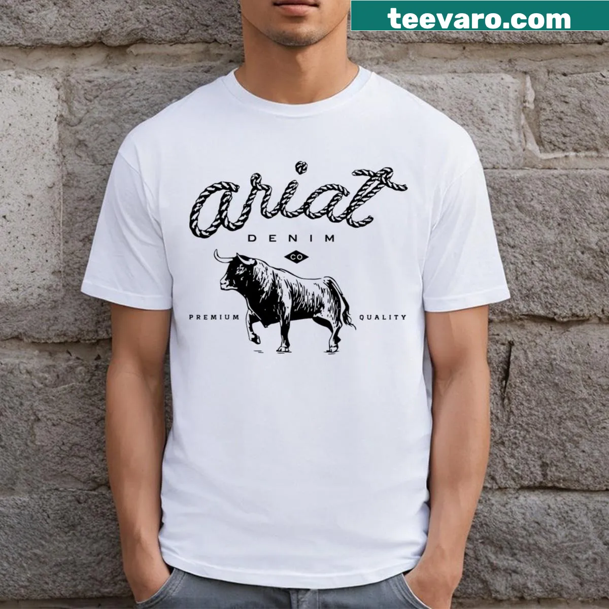 Badge-style tee celebrating country music and quality craftsmanship — on a men's t-shirt