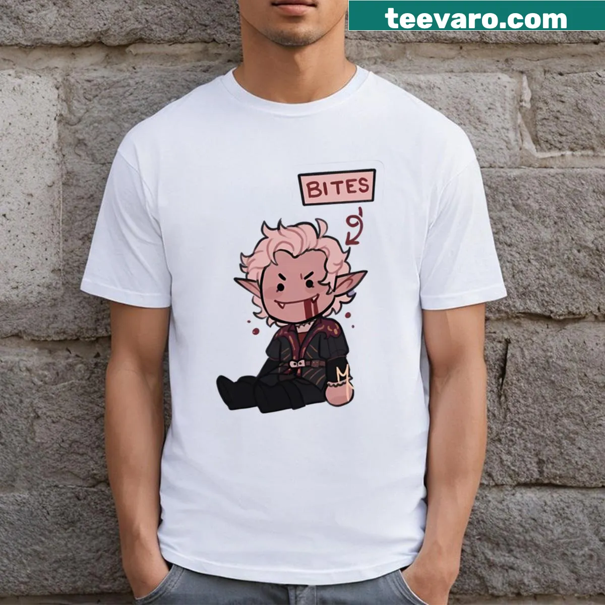 Playful t-shirt featuring Astarion Girl Dinner graphic — on a men's t-shirt