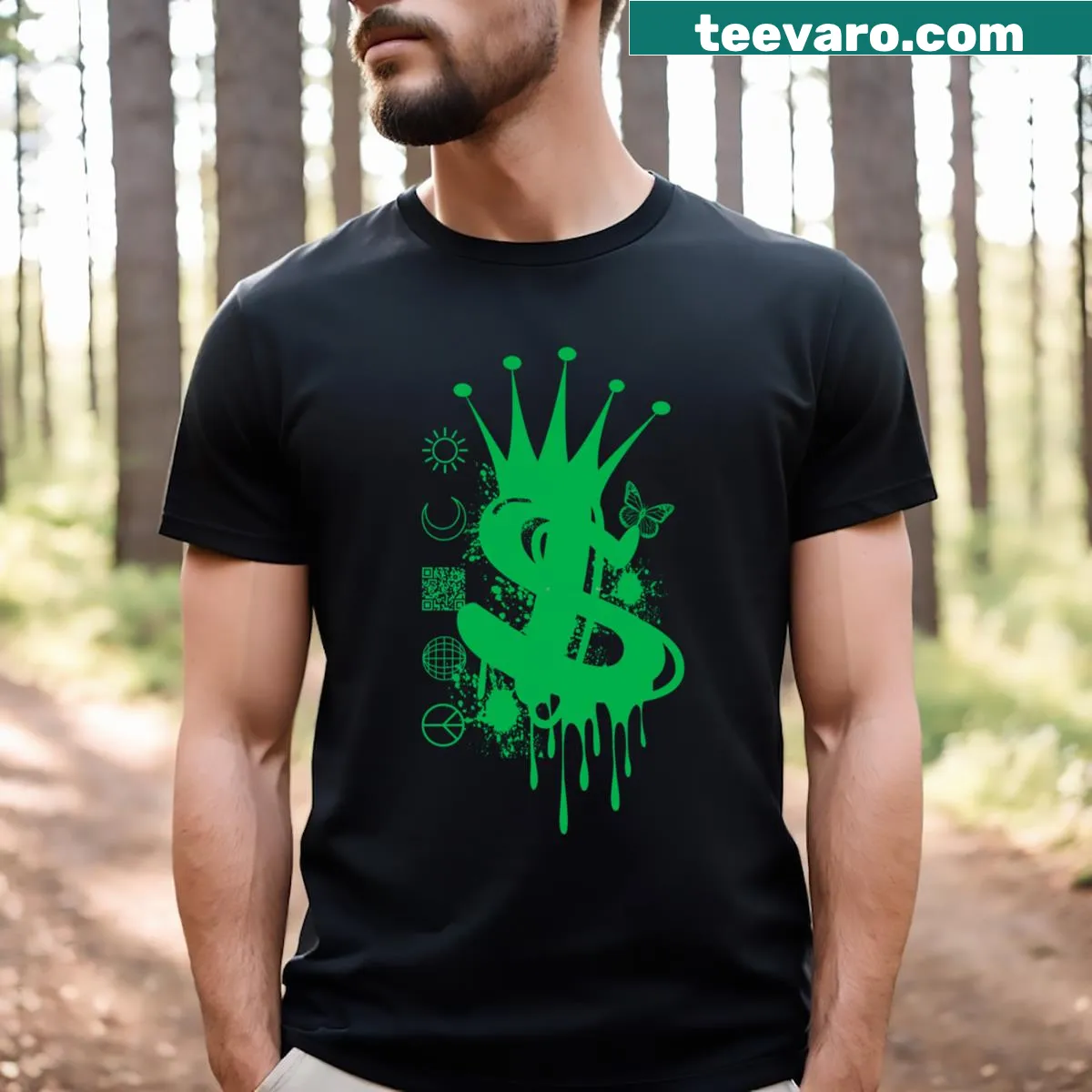 Bold t-shirt with the phrase 'Cash Is King' in clear text — on a men's t-shirt