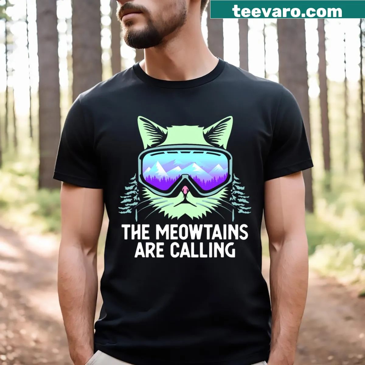 Dynamic snowboard graphic on a T-shirt for ski lovers — on a men's t-shirt