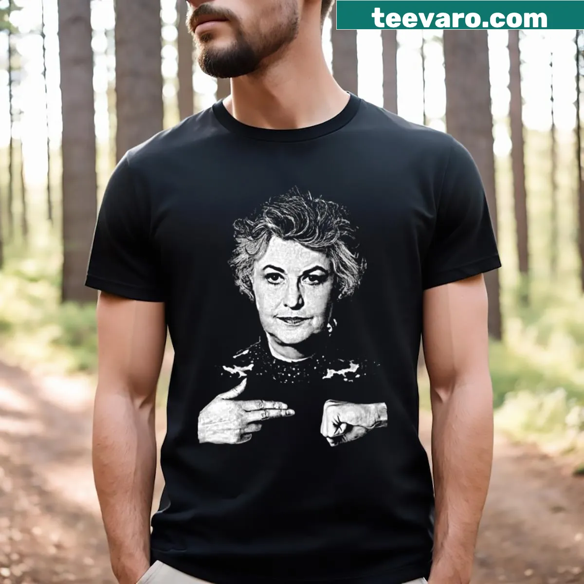 Illustrative Bea Arthur tribute T-shirt featuring Dorothy Zbornak — on a men's t-shirt