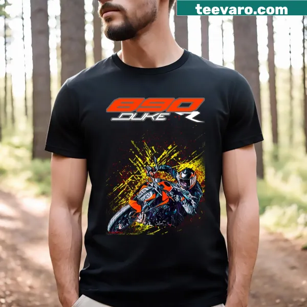 Distressed Duke 890r logo t-shirt with vintage typography
