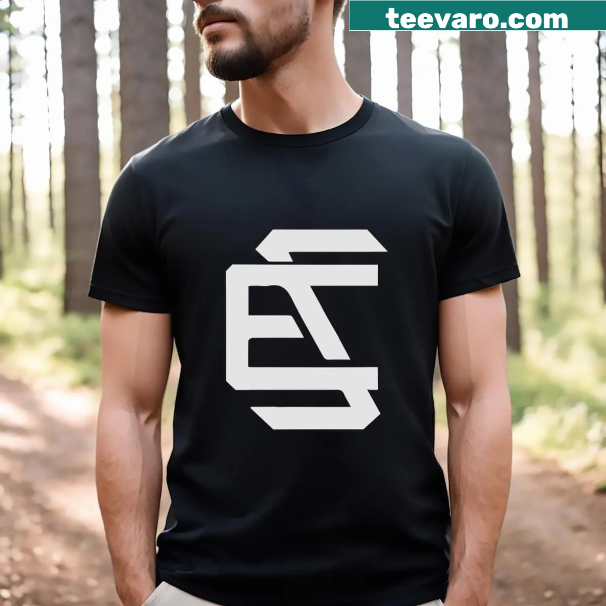 Eagle automotive logo graphic T-shirt — on a men's t-shirt