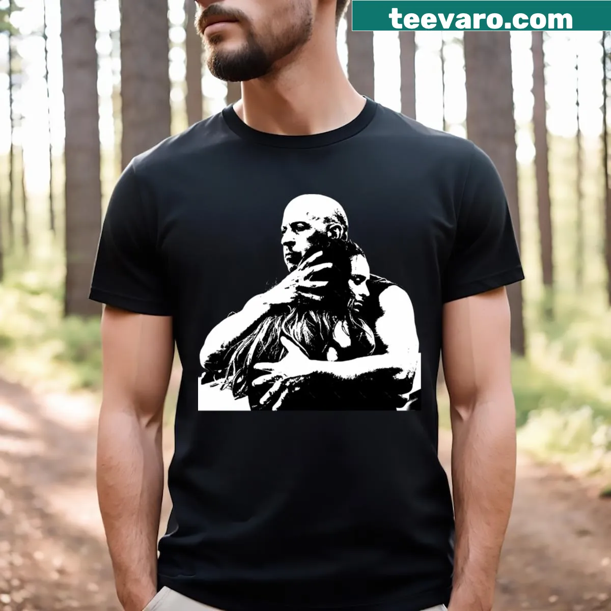 Fast X-themed graphic T-shirt inspired by Vin Diesel and the franchise. — on a men's t-shirt